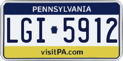 PA license plate LGI5912