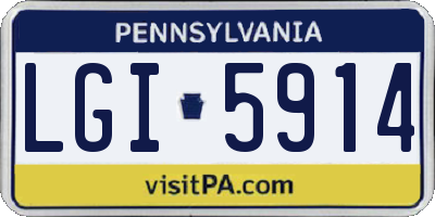 PA license plate LGI5914