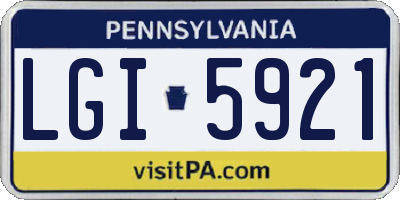 PA license plate LGI5921