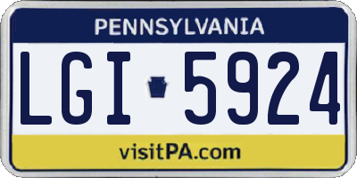 PA license plate LGI5924