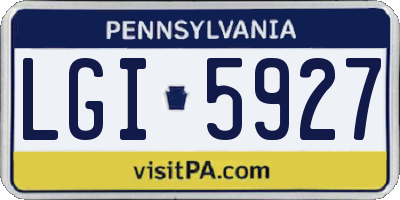 PA license plate LGI5927
