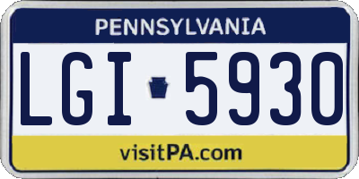 PA license plate LGI5930