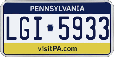 PA license plate LGI5933