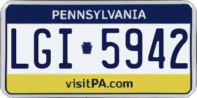 PA license plate LGI5942