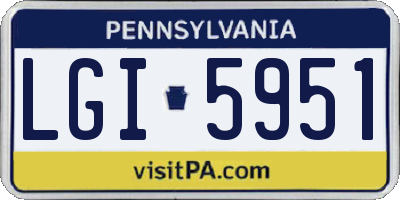 PA license plate LGI5951