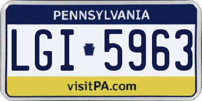PA license plate LGI5963