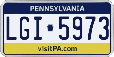 PA license plate LGI5973