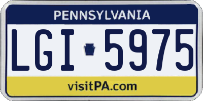 PA license plate LGI5975
