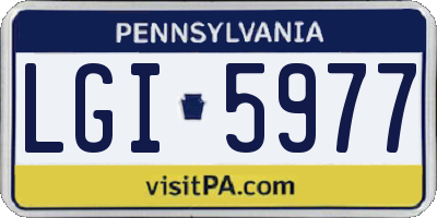 PA license plate LGI5977