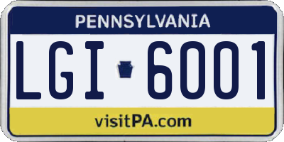 PA license plate LGI6001