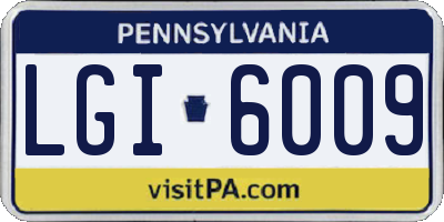 PA license plate LGI6009