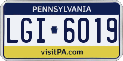 PA license plate LGI6019