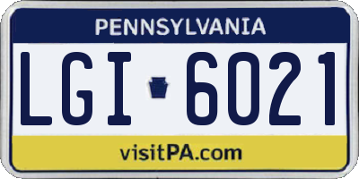 PA license plate LGI6021