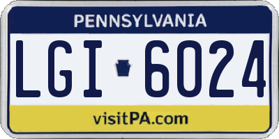 PA license plate LGI6024