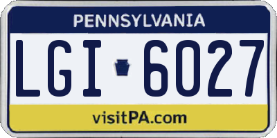 PA license plate LGI6027