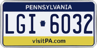 PA license plate LGI6032