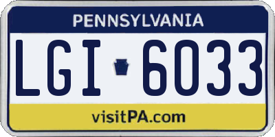 PA license plate LGI6033