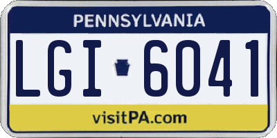 PA license plate LGI6041
