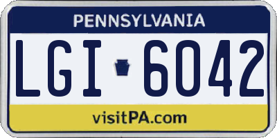 PA license plate LGI6042