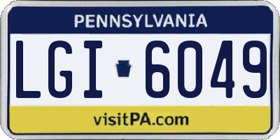 PA license plate LGI6049
