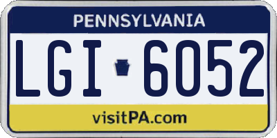 PA license plate LGI6052