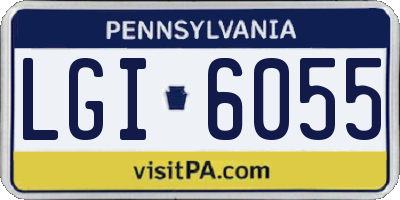 PA license plate LGI6055