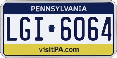 PA license plate LGI6064