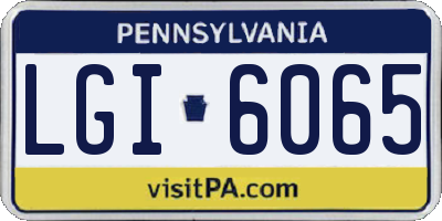 PA license plate LGI6065