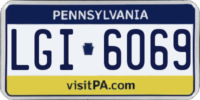 PA license plate LGI6069