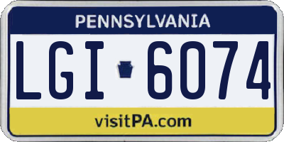 PA license plate LGI6074
