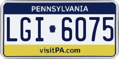 PA license plate LGI6075