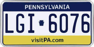 PA license plate LGI6076