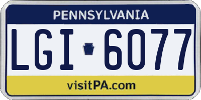 PA license plate LGI6077