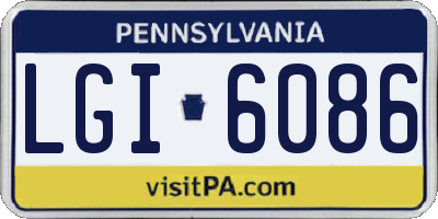 PA license plate LGI6086