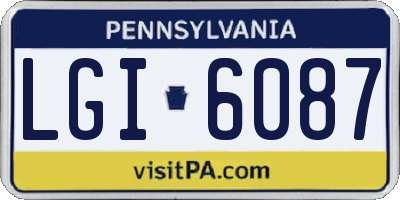 PA license plate LGI6087