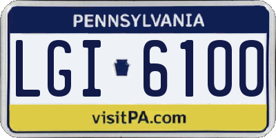 PA license plate LGI6100