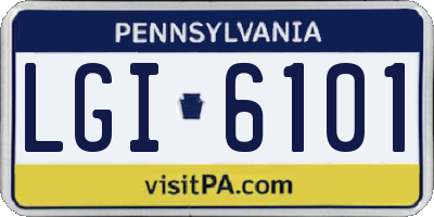 PA license plate LGI6101