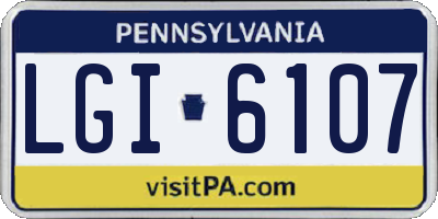 PA license plate LGI6107
