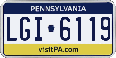 PA license plate LGI6119