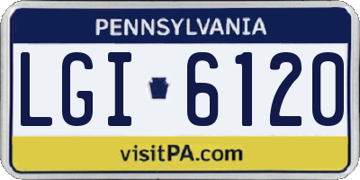 PA license plate LGI6120