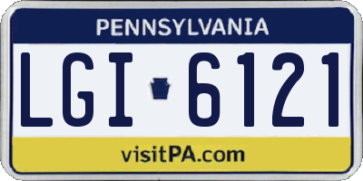 PA license plate LGI6121
