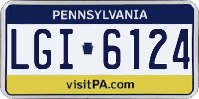 PA license plate LGI6124