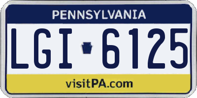PA license plate LGI6125