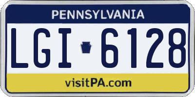 PA license plate LGI6128