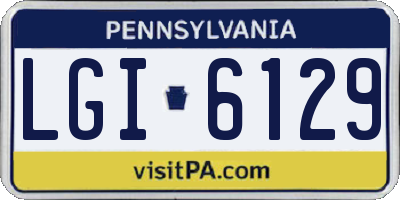 PA license plate LGI6129
