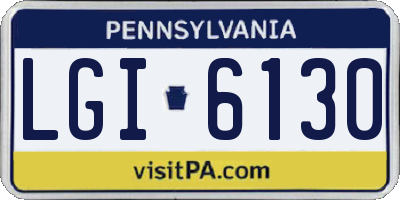 PA license plate LGI6130