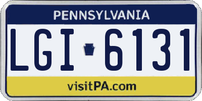 PA license plate LGI6131