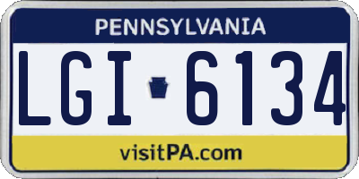 PA license plate LGI6134