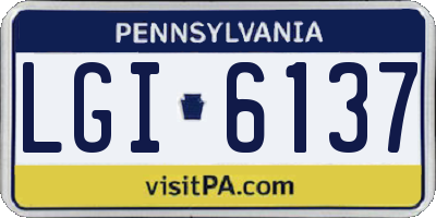 PA license plate LGI6137