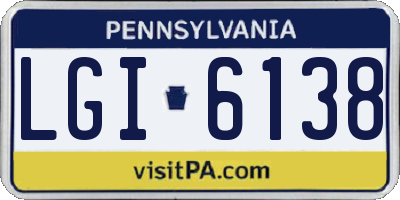 PA license plate LGI6138